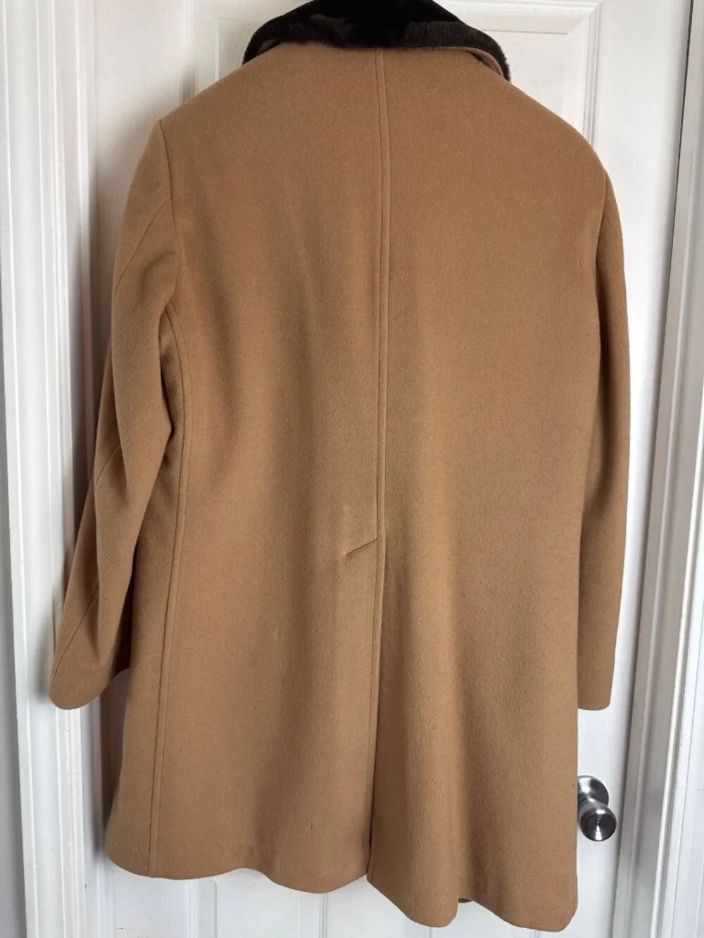Vintage Men's London Fog Wool Camel Coat Brown Collar Size 42R Old Money